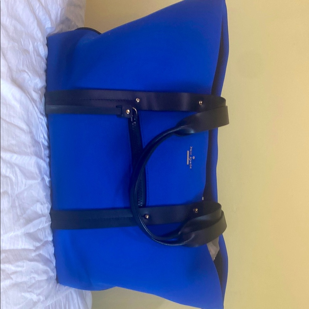 Kate Spade Blue and Black Structured Tote
